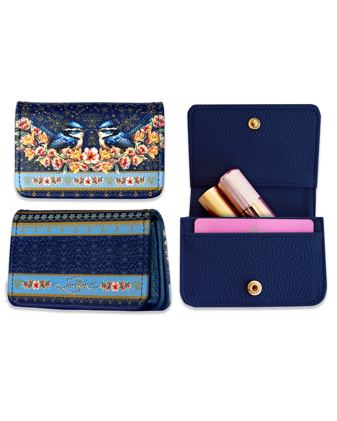 Blue Wrens - PU Card Wallet